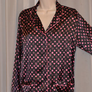Victorias Secret Nightie Top Shirt Pink Black Smal